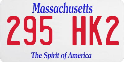 MA license plate 295HK2