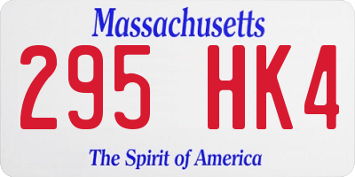 MA license plate 295HK4