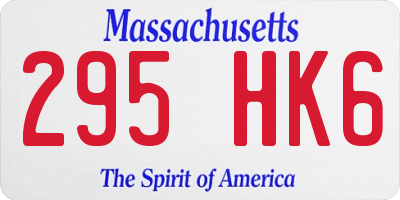 MA license plate 295HK6