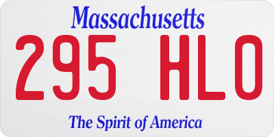 MA license plate 295HL0
