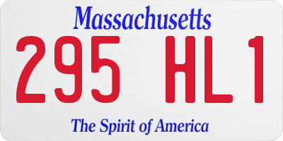 MA license plate 295HL1