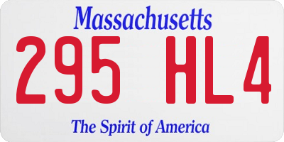 MA license plate 295HL4