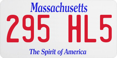 MA license plate 295HL5