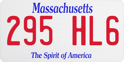 MA license plate 295HL6