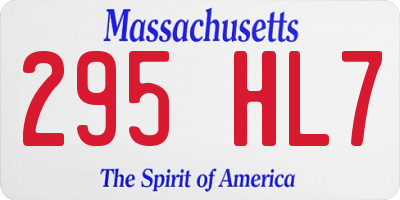 MA license plate 295HL7