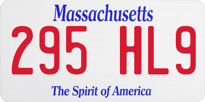 MA license plate 295HL9