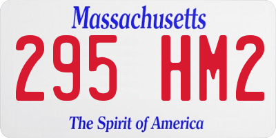 MA license plate 295HM2
