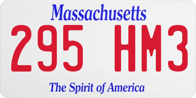 MA license plate 295HM3