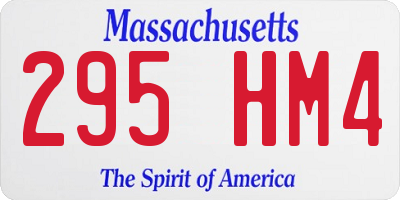MA license plate 295HM4
