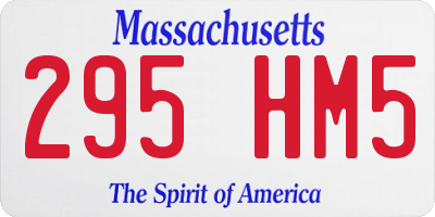 MA license plate 295HM5
