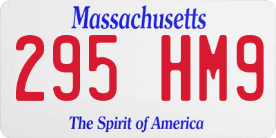 MA license plate 295HM9