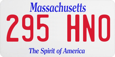 MA license plate 295HN0