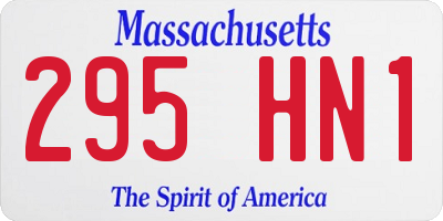 MA license plate 295HN1