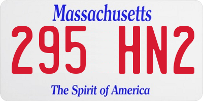 MA license plate 295HN2