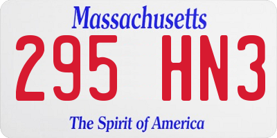 MA license plate 295HN3