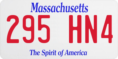 MA license plate 295HN4