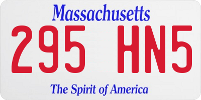 MA license plate 295HN5