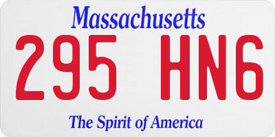 MA license plate 295HN6