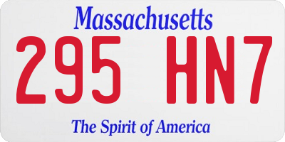 MA license plate 295HN7