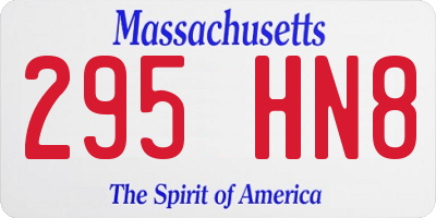 MA license plate 295HN8