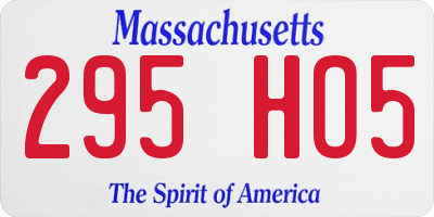 MA license plate 295HO5