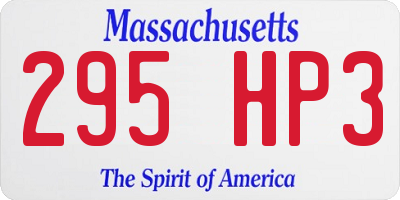 MA license plate 295HP3