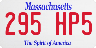 MA license plate 295HP5