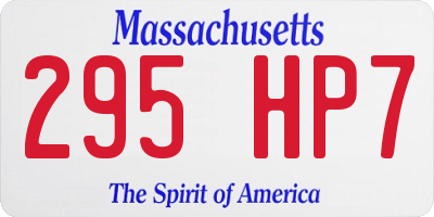 MA license plate 295HP7