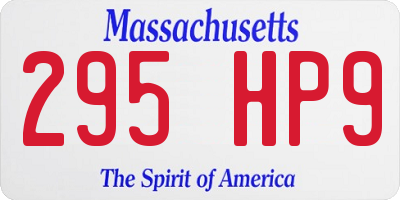 MA license plate 295HP9