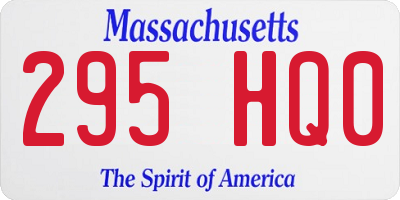 MA license plate 295HQ0