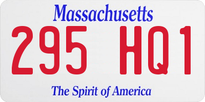 MA license plate 295HQ1