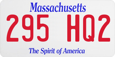 MA license plate 295HQ2