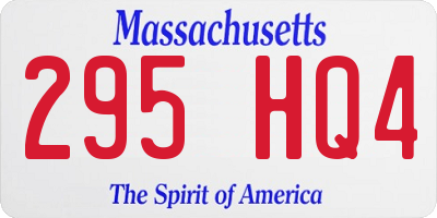 MA license plate 295HQ4