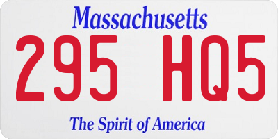 MA license plate 295HQ5