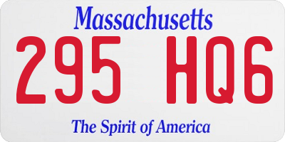 MA license plate 295HQ6