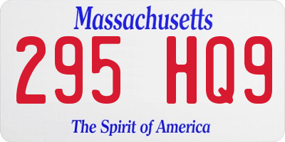 MA license plate 295HQ9