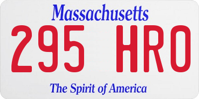 MA license plate 295HR0