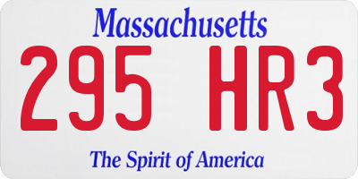 MA license plate 295HR3