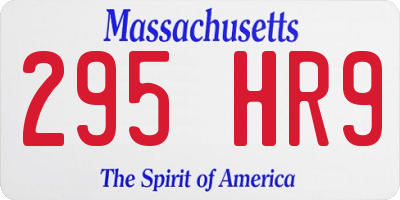 MA license plate 295HR9