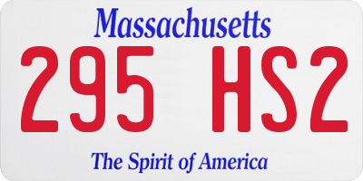 MA license plate 295HS2