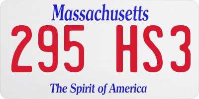 MA license plate 295HS3
