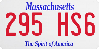 MA license plate 295HS6