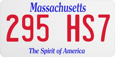 MA license plate 295HS7