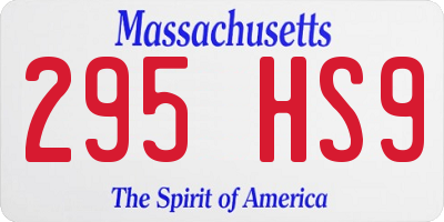 MA license plate 295HS9