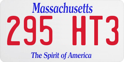 MA license plate 295HT3