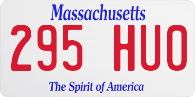 MA license plate 295HU0