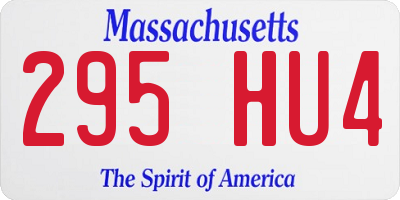 MA license plate 295HU4
