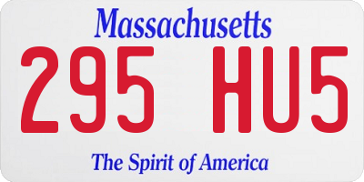 MA license plate 295HU5