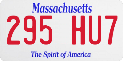MA license plate 295HU7