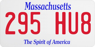 MA license plate 295HU8